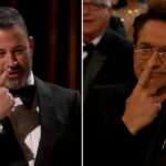 People think Robert Downey Jr is going to slap Jimmy Kimmel after awkward Oscars joke