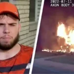 Pizza delivery man runs into burning house and saves four kids as police captured moment on bodycam